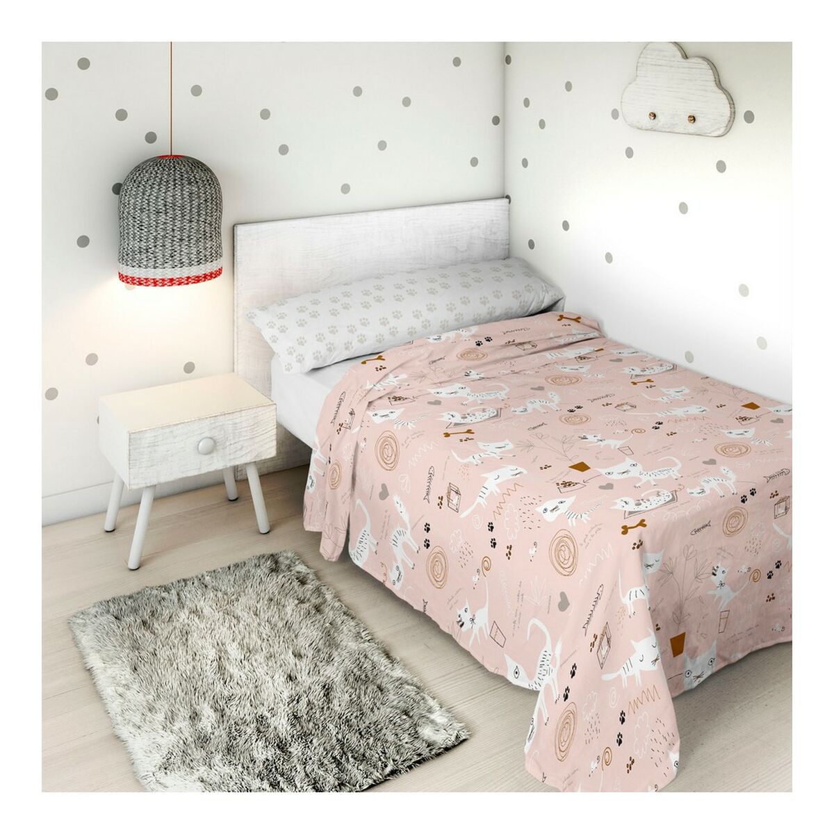 Jeu de draps Panzup Gatos 4 Lit king size 260 x 270 cm